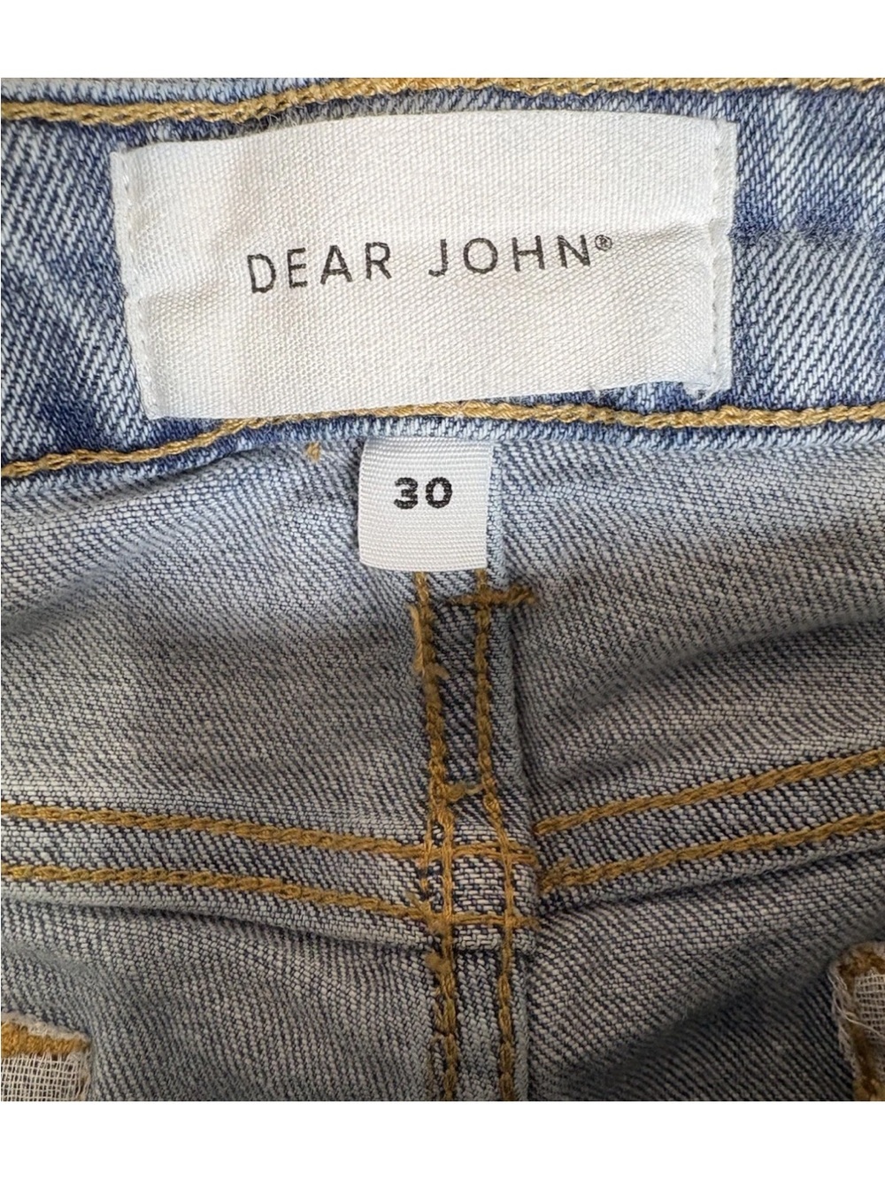 Dear John Womens Jaxton Boot Cut Mid Rise Raw Hem Split Side Seam Jeans 30 x 32 - Picture 7 of 11